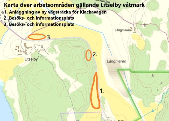 Karta över litselby våtmark